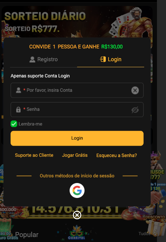 Aplicativo móvel BET300